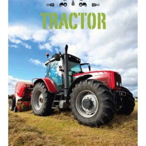Röd traktor - Fleecefilt Pläd 100x140cm