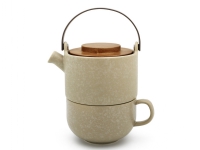 Bredemeijer Umea, Enklel tekanna, 500 ml, Grå, Stengods, Infuser-filter, Rostfritt stål